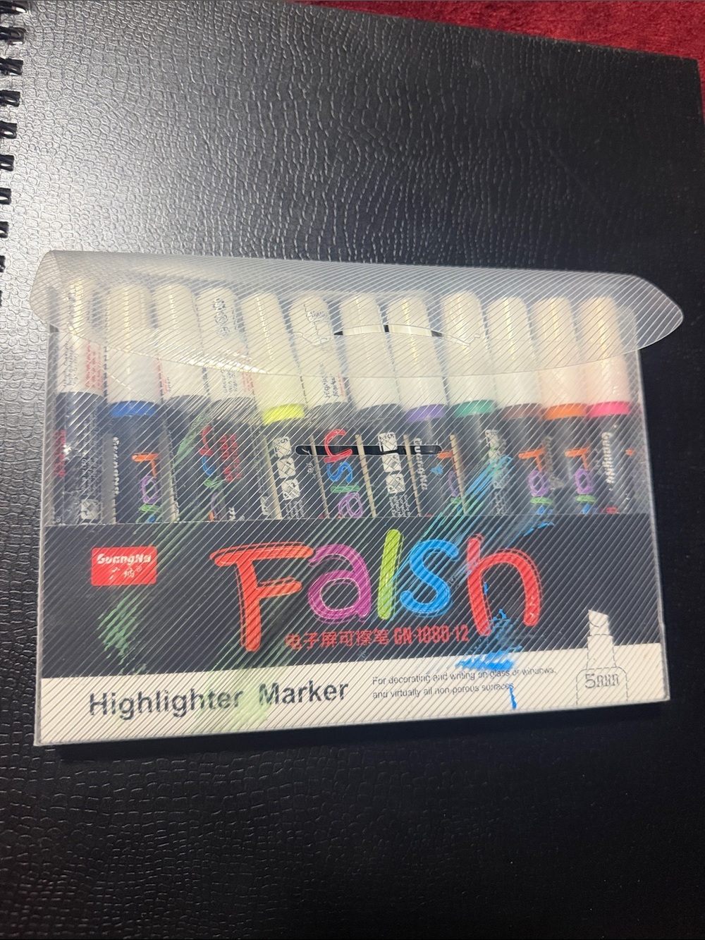 Ash Neon Highlighter Marker Pack - Yellow, Blue, Pink, Green, Orange, Purple